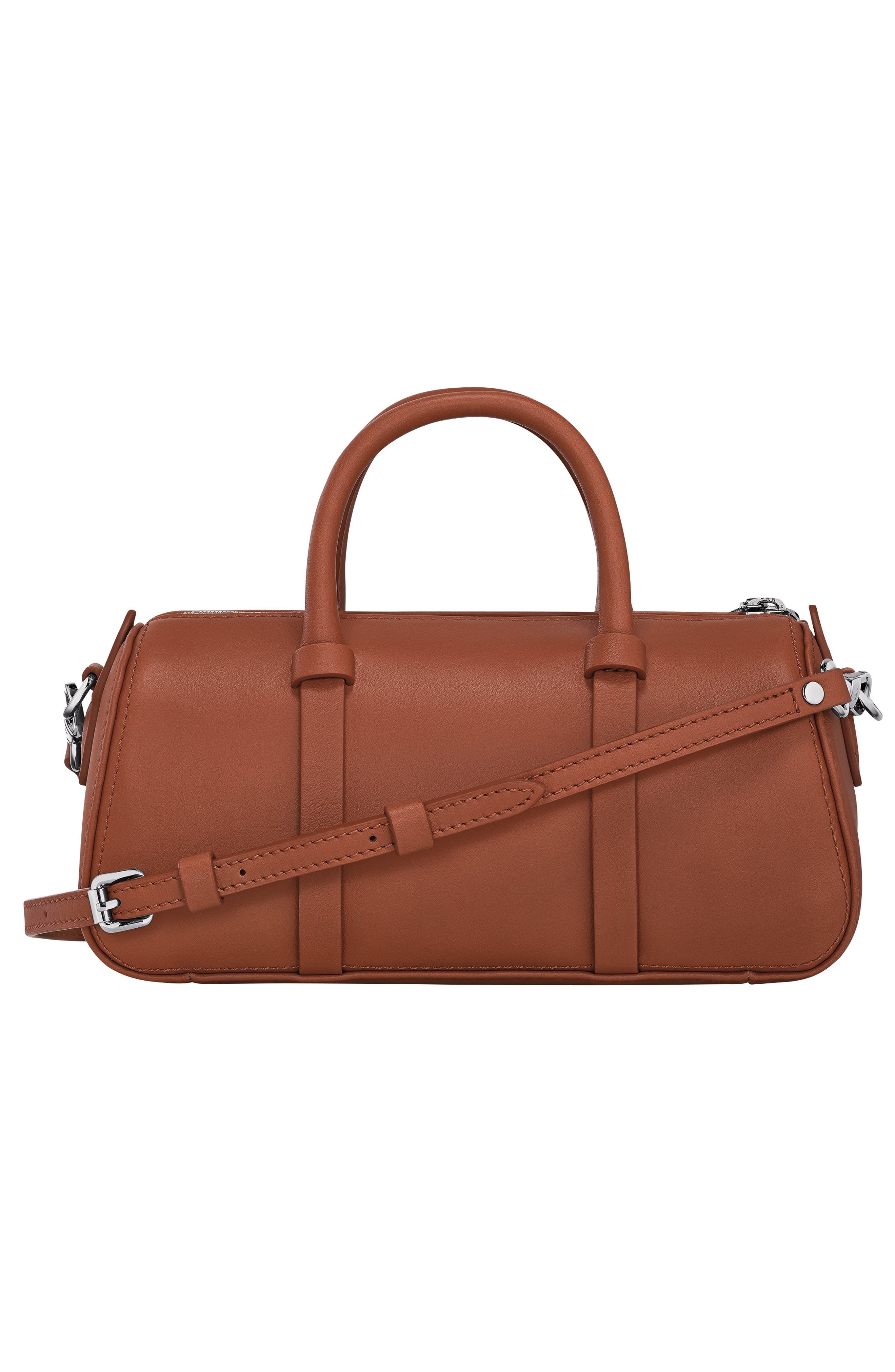 Small Day Leather Bowling Bag, Alternate, color, COGNAC