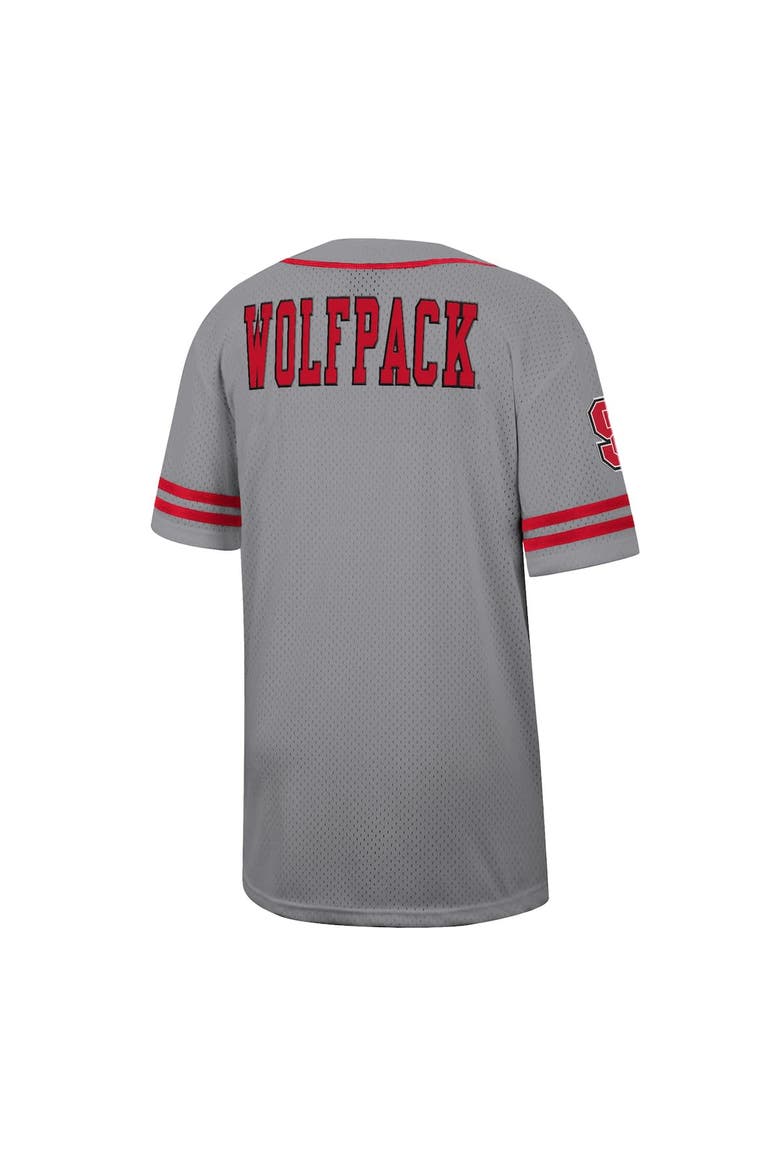 Men's Colosseum Gray NC State Wolfpack Free Spirited Baseball Jersey, Alternate, color, Gray