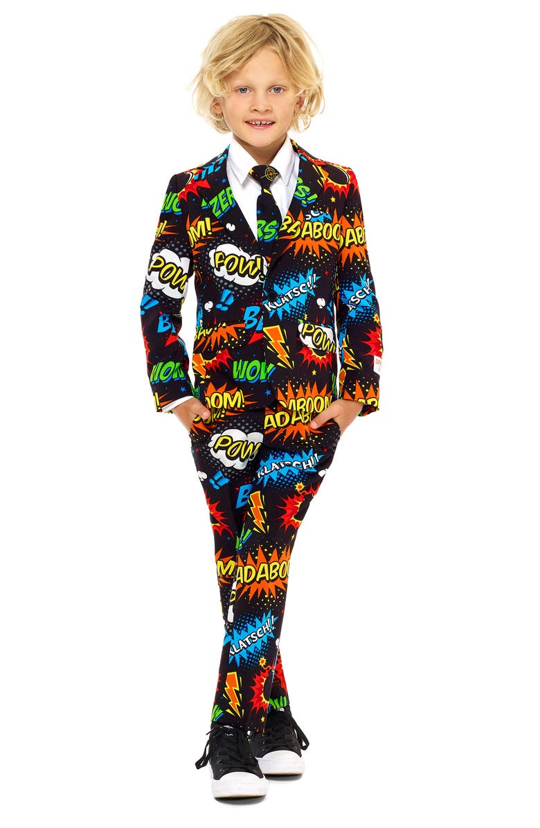 OppoSuits Badaboom Two-Piece Suit with Tie, Main, color, 