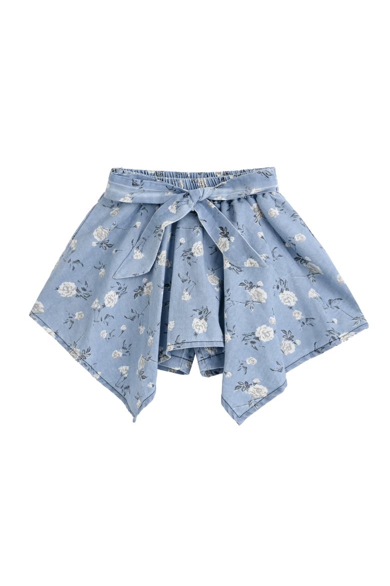 Floral Bow Short Set, Alternate, color, Blue