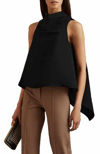 Reiss Simone Cowl Neck Sleeveless Trapeze Top