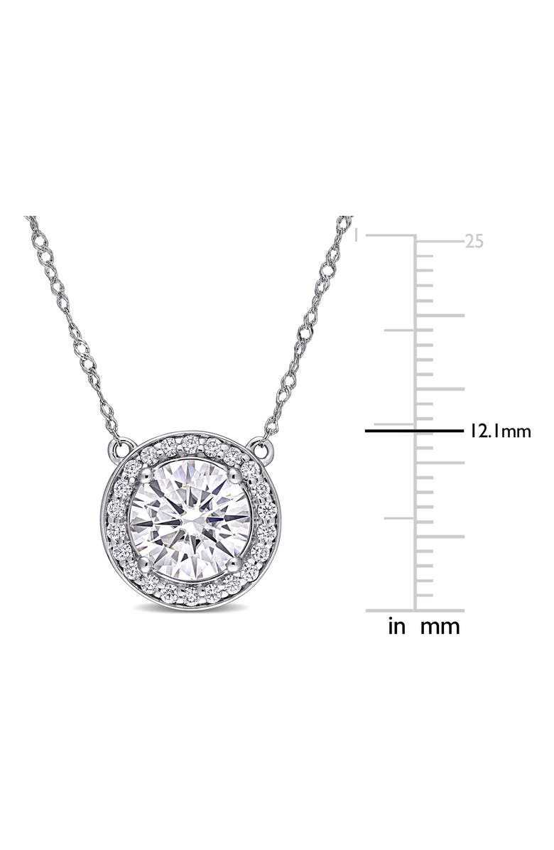 DELMAR Lab Created Moissanite Pendant Necklace, Alternate, color, White