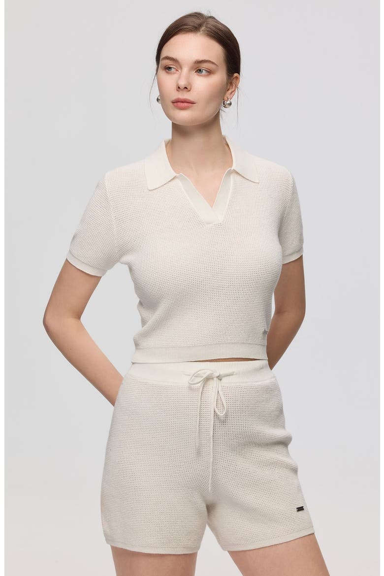 Noa Open Knit Top, Alternate, color, White