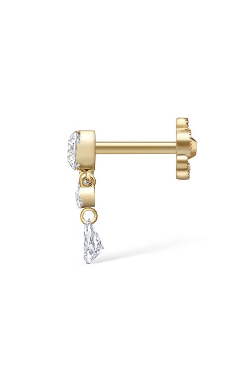 Maria Tash Diamond Crescendo Single Bar Stud Earring In Gold
