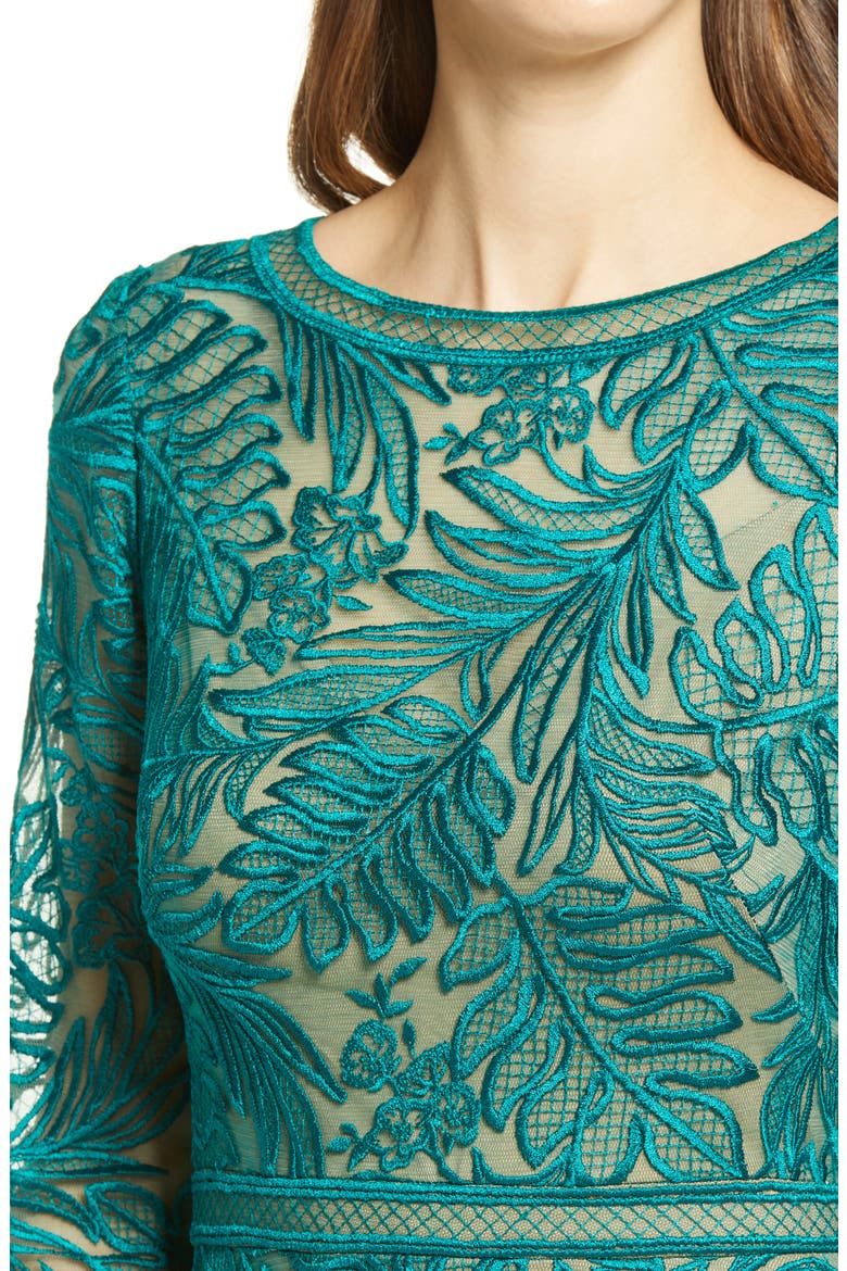Long Sleeve Lace Cocktail Midi Dress, Alternate, color, HERBAL GREEN