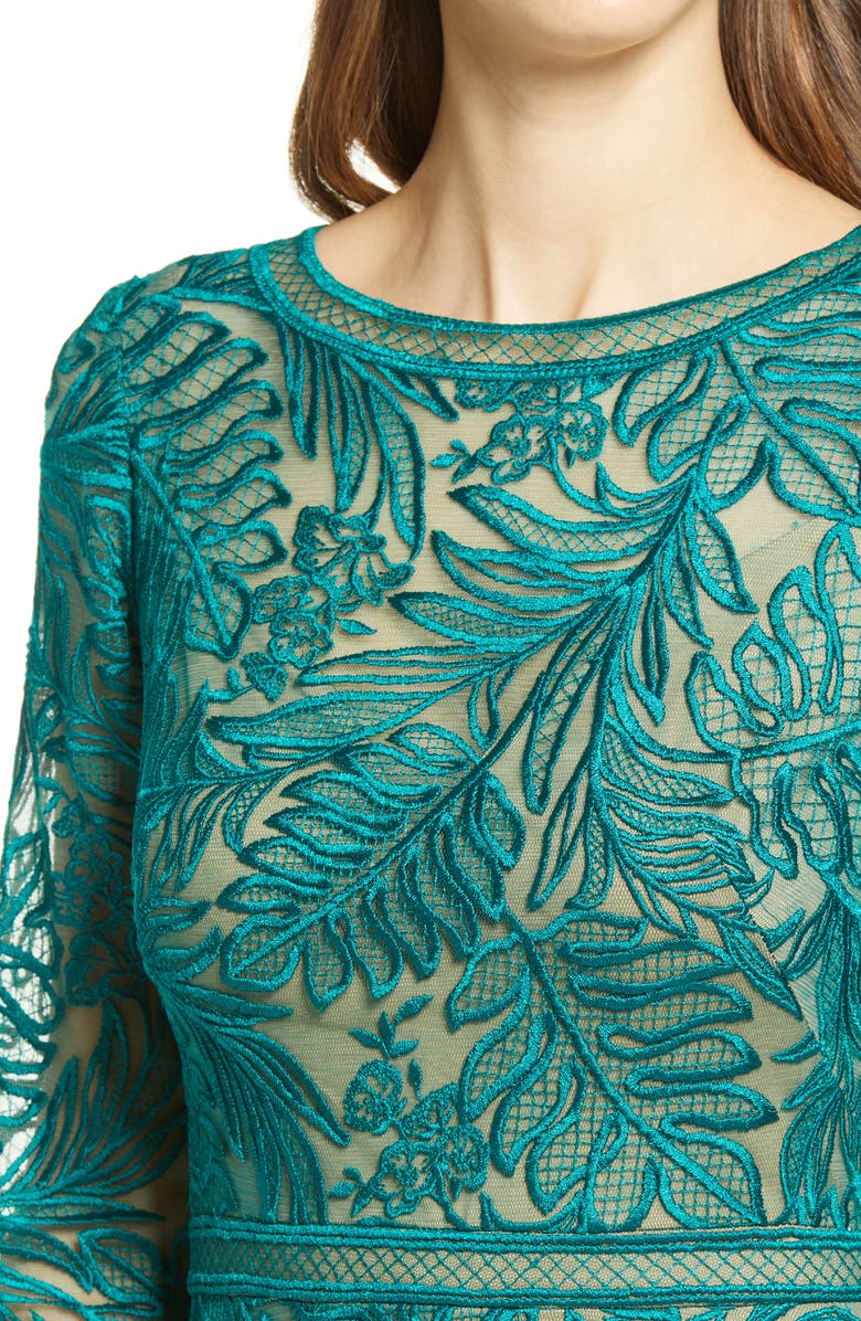 Tadashi Shoji Long Sleeve Lace Cocktail Midi Dress, Alternate, color,