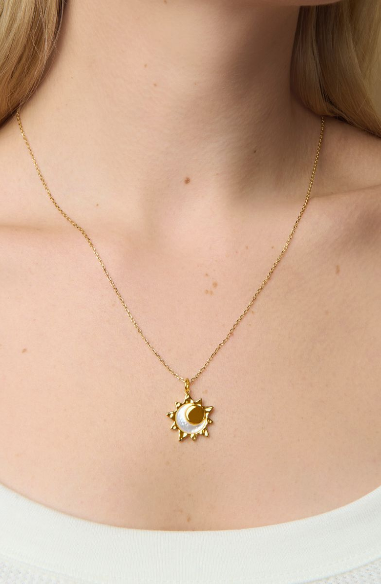 Little Sky Stone Eclipse Charm Necklace, Alternate, color, Mother Of Pearl