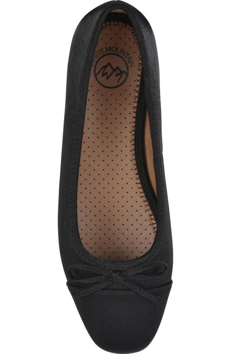 White Mountain Footwear Bocci Cap Toe Flat, Alternate, color, Black Shimmer Fabric