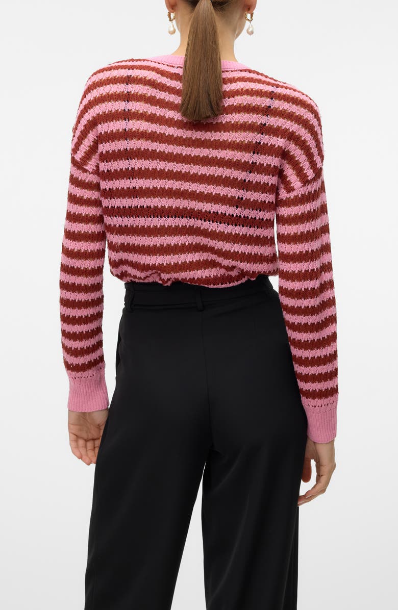VERO MODA Spring Long Sleeve Crew Sweater, Alternate, color, Fuschia Pink
