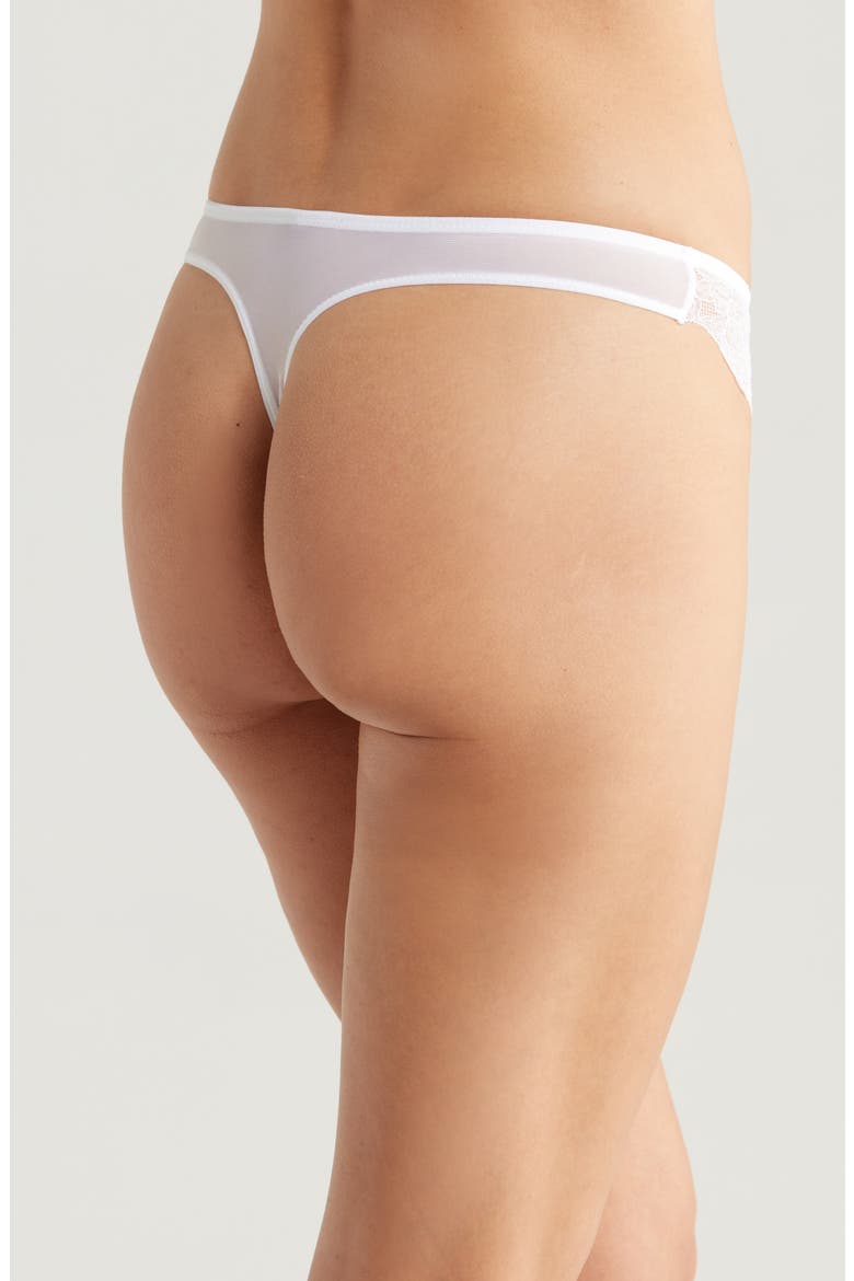 Luxe Lace Thong, Alternate, color, WHITE