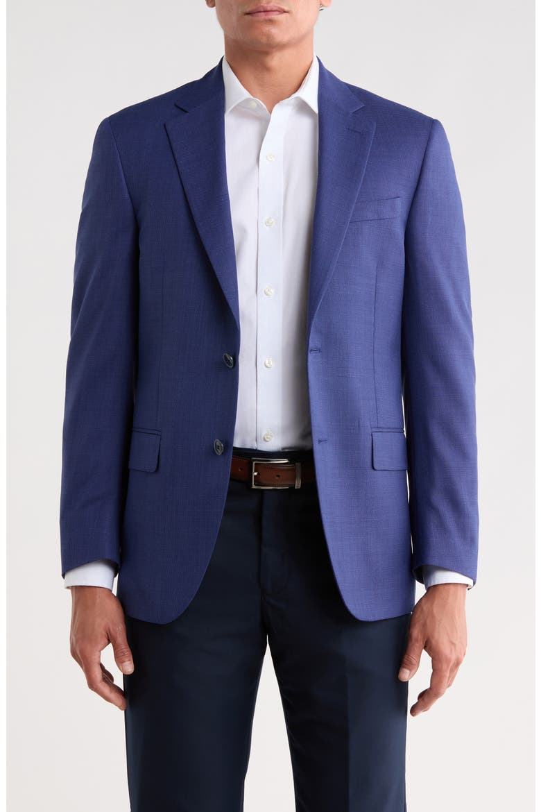 Blue Solid Wool Sport Coat, Main, color, BLUE