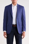 Peter Millar Blue Solid Wool Sport Coat