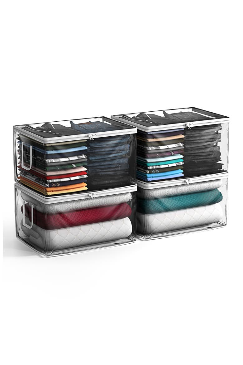 Large Foldable Storage Bins, Alternate, color, CLEAR