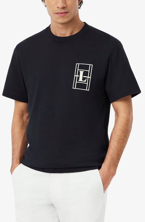 Embroidered Court Logo Cotton T-Shirt