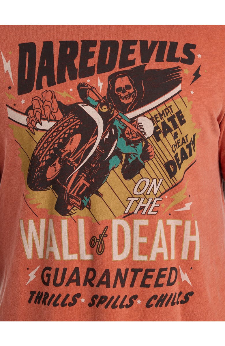 Lucky Brand Jeans Lucky Wall Of Death Graphic Tee, Alternate, color, Mecca Orange