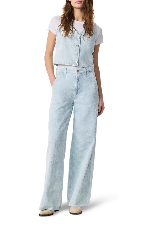 RAG & BONE RAG & BONE SOFIE TEXTURED HIGH WAIST WIDE LEG TROUSER JEANS