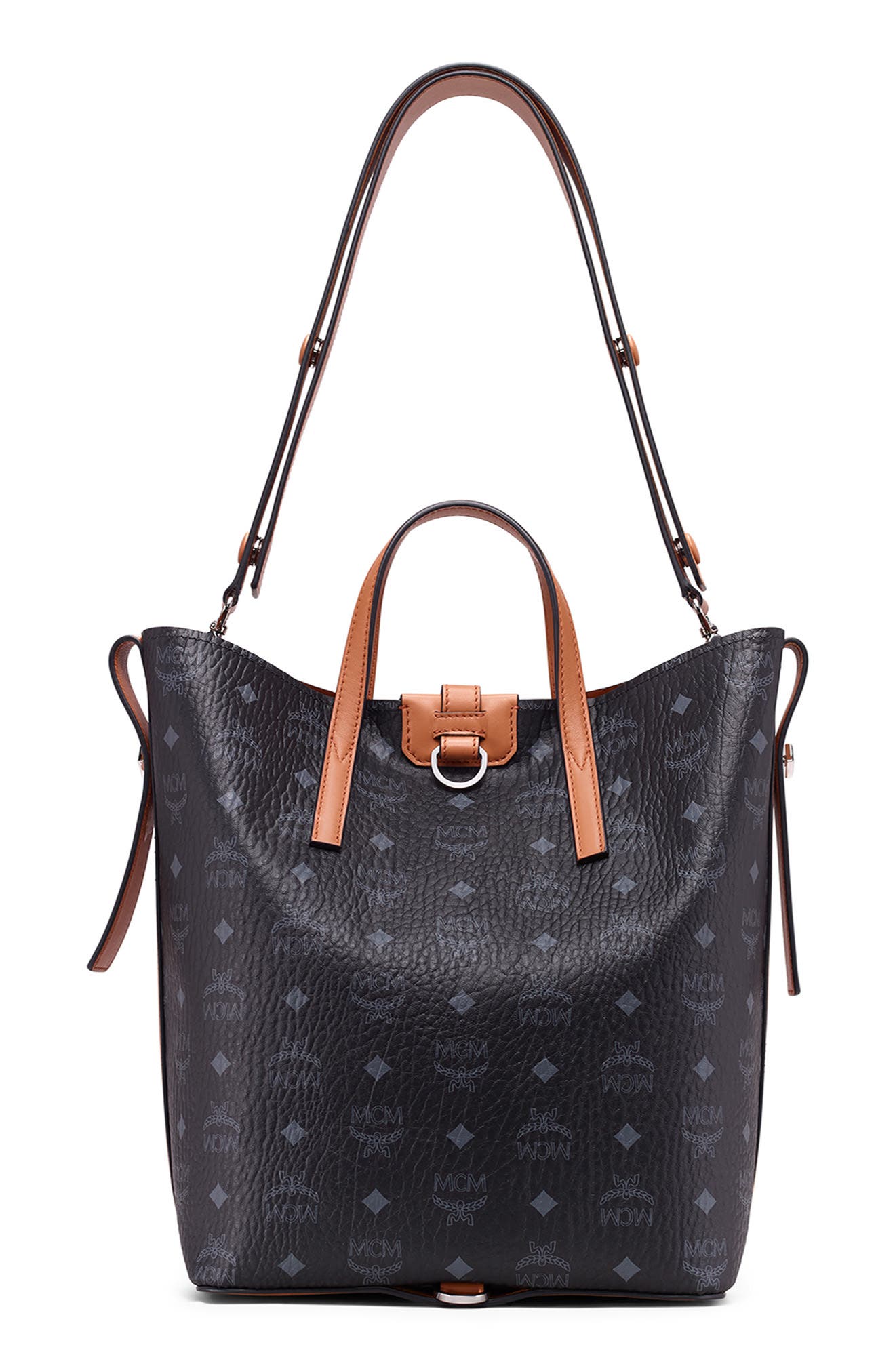 MCM Small Gunta Visetos Coated Canvas Shopper, Alternate, color, 