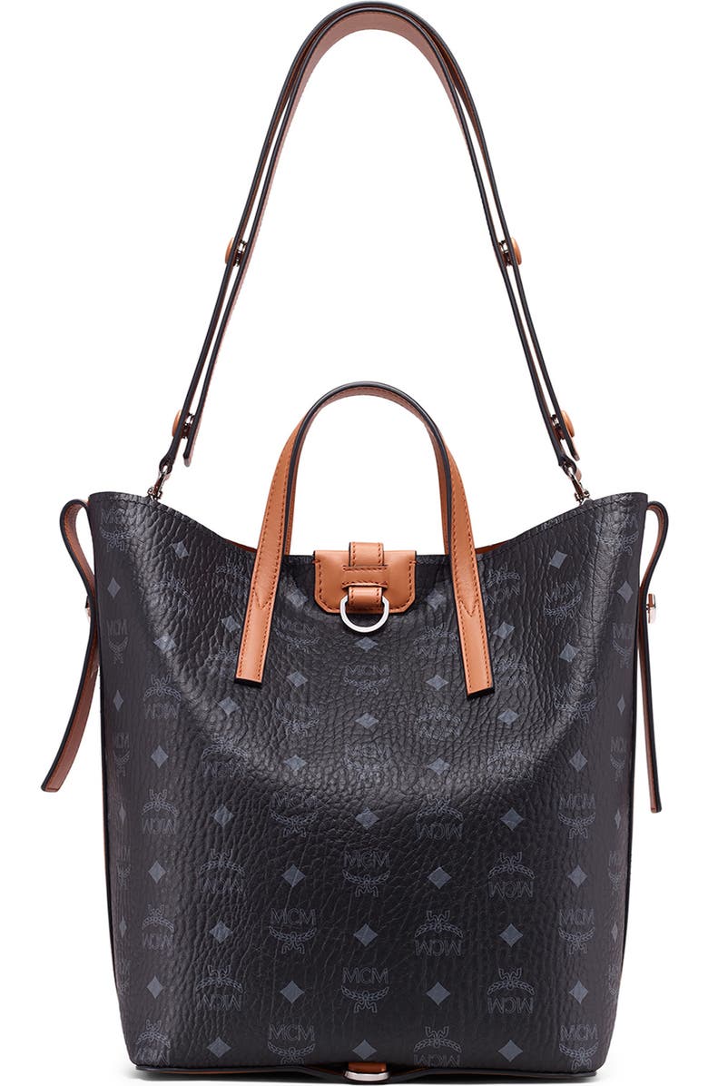 MCM Small Gunta Visetos Coated Canvas Shopper, Alternate, color,