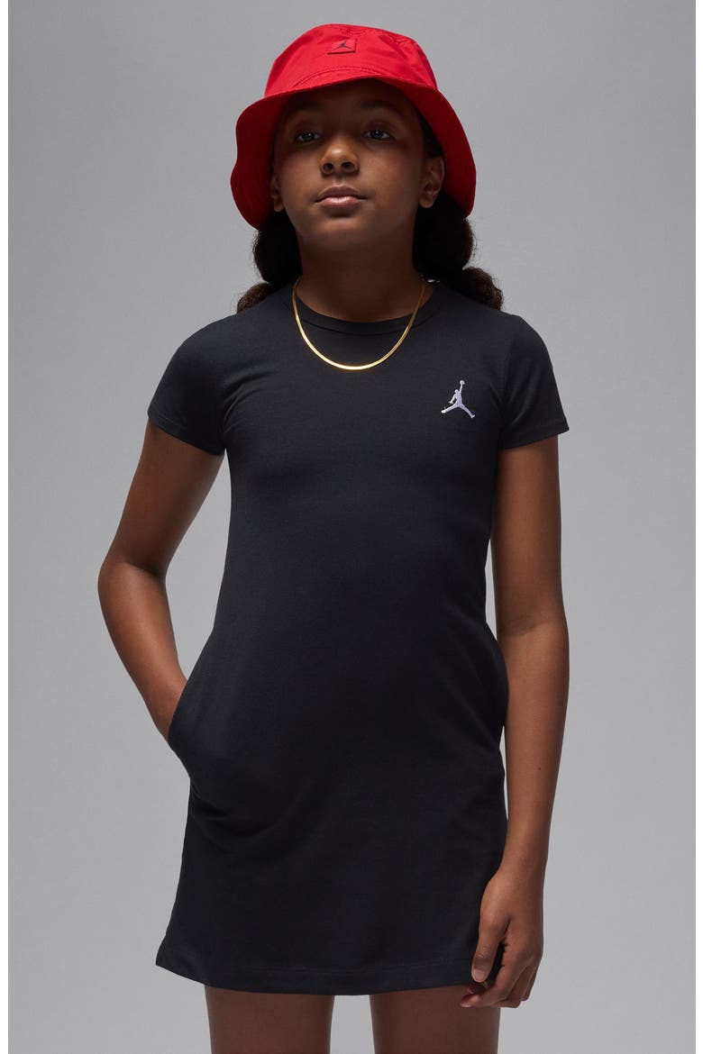 Kids' Stretch Cotton Blend T-Shirt Dress, Alternate, color, BLACK