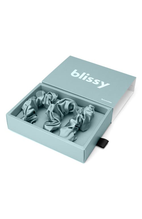 Blissy 3-pack Silk Scrunchies In Mint