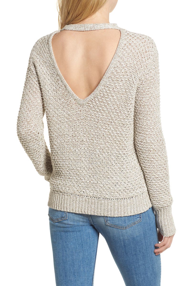 Ella Moss Mélange Open Back Sweater, Alternate, color, 