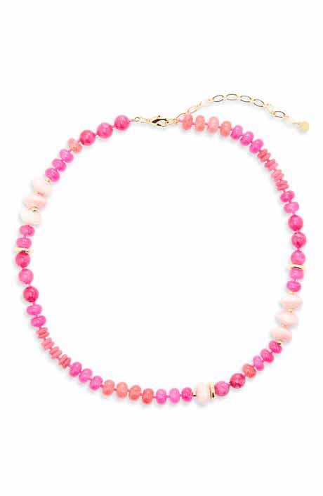 Pink Quartz Beaded Necklace
