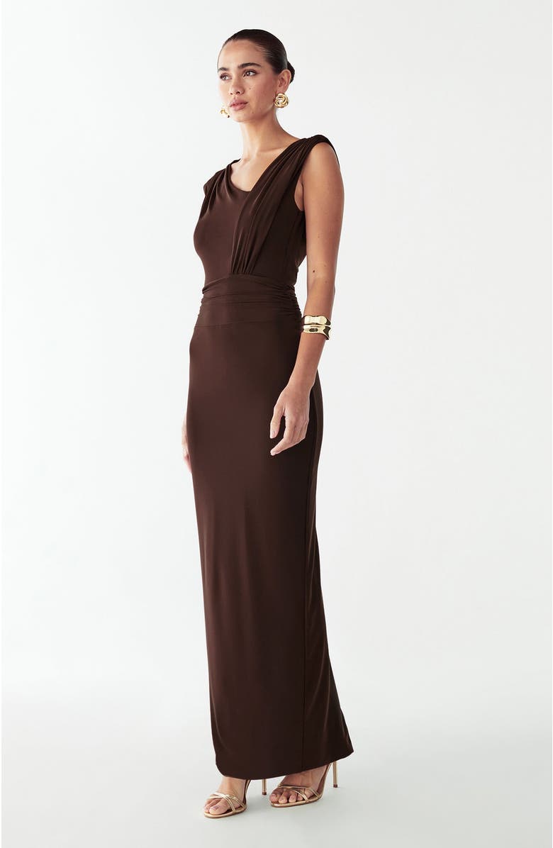BWLDR Tima Maxi Dress, Alternate, color, Chocolate