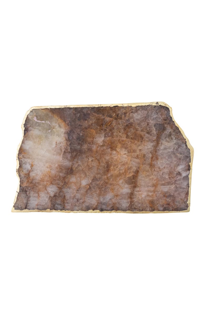 Storied Home Tray with Electroplated Edge, Main, color, Brown