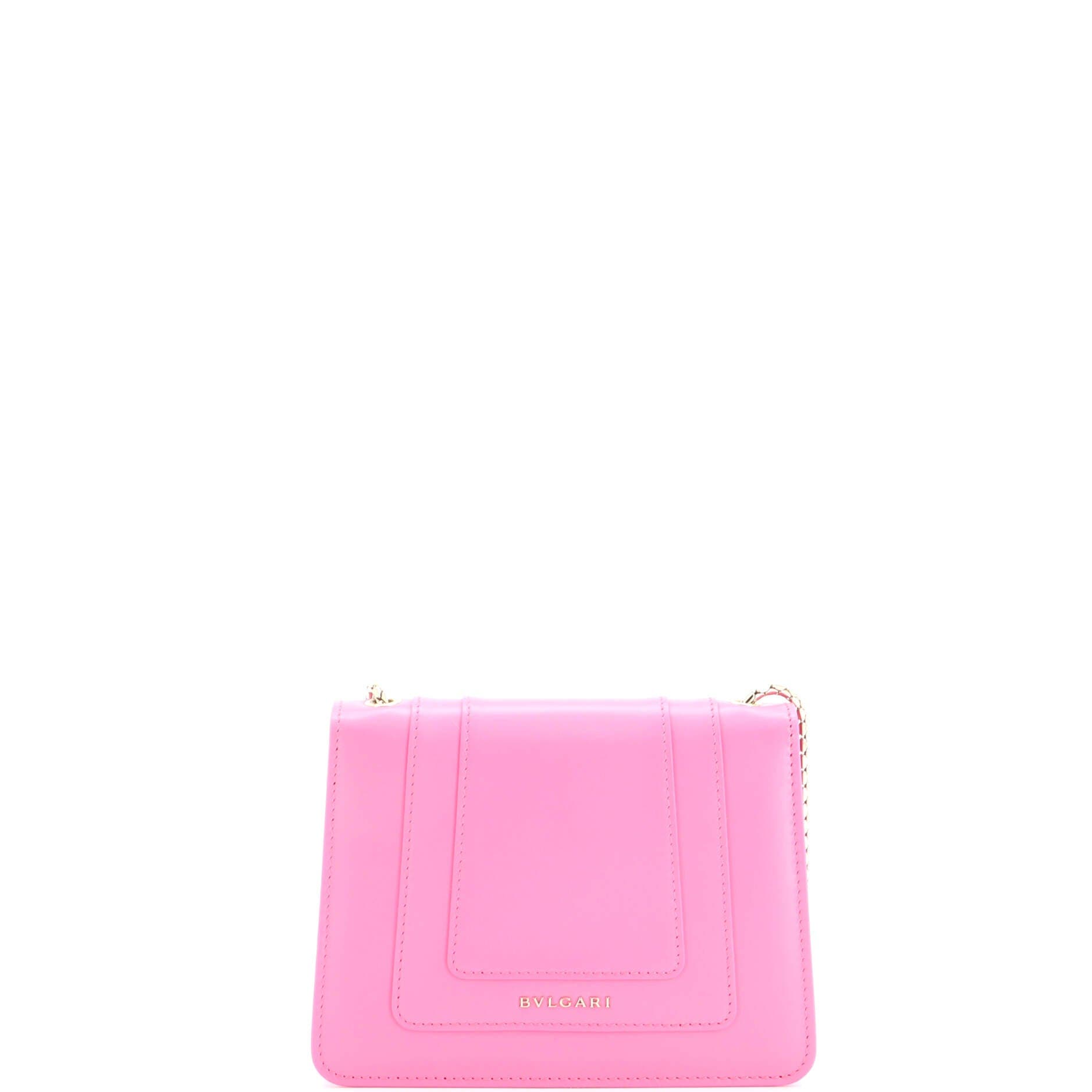 Serpenti Forever Square Shoulder Bag Leather Small, Alternate, color, Pink