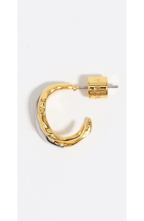 Bimba Y Lola Two-tone Textured Double Hoop Earrings In Gold