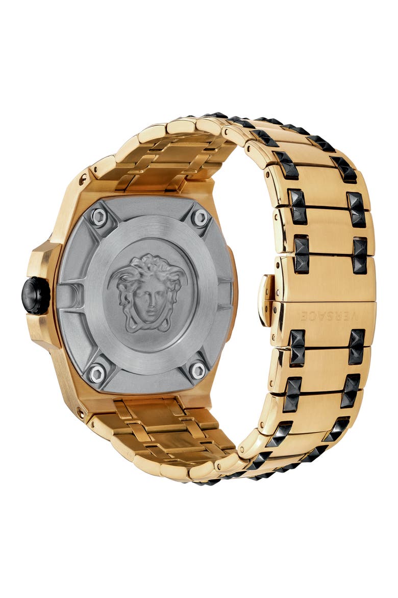 Chain Reaction Bracelet Watch, 45mm, Alternate, color, GOLD/ BLACK/ GOLD