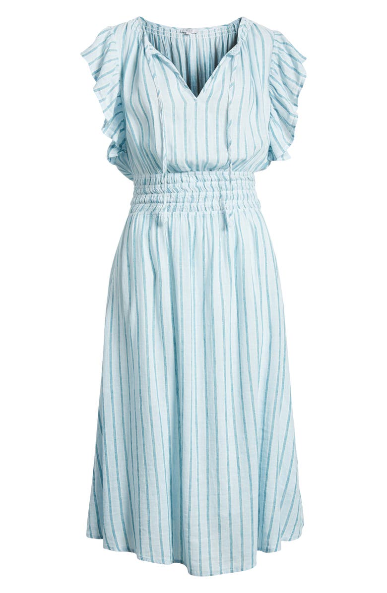Rails Iona Stripe Linen Blend Midi Dress, Alternate, color, Cambria Stripe
