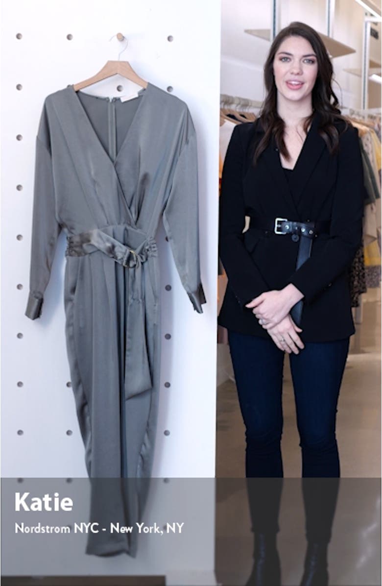 Crosby Long Sleeve Satin Jumpsuit, sales video thumbnail