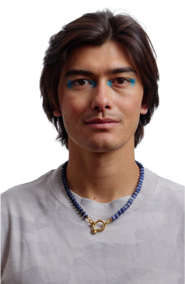 SHOP SPICY DAN Mac Gender Inclusive Sodalite Opal Necklace, Alternate, color, Blue