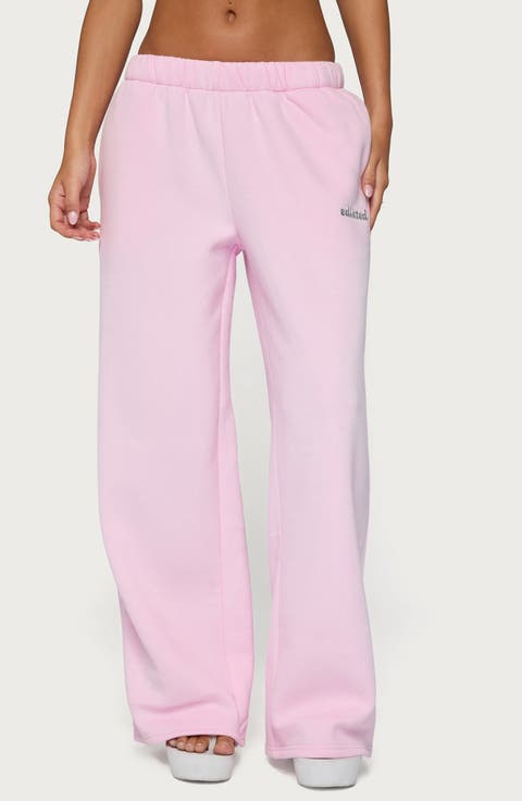 Diva Logo Low Rise Wide Leg Sweatpants
