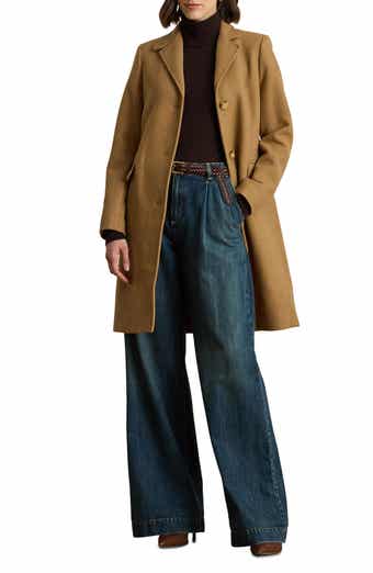 Lauren Ralph Lauren Longline Wool Blend Twill Coat