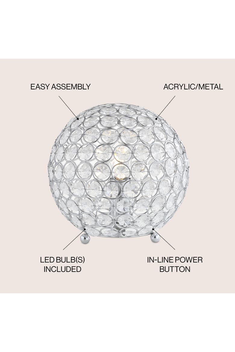 Gemma Acrylic/Metal LED Table Lamp, Alternate, color, Clear/Chrome