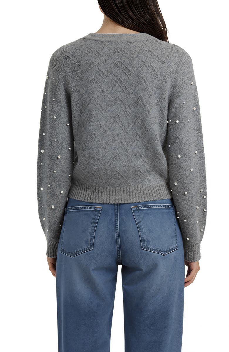 Lush Embellished Cardigan Sweater, Alternate, color, Heather Grey