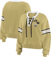 WEAR by Erin Andrews Women's WEAR by Erin Andrews Gold Colorado Buffaloes Lace-Up Pullover Sweater