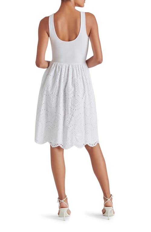 Steve Madden Julian Mixed Media Cotton Dress In White