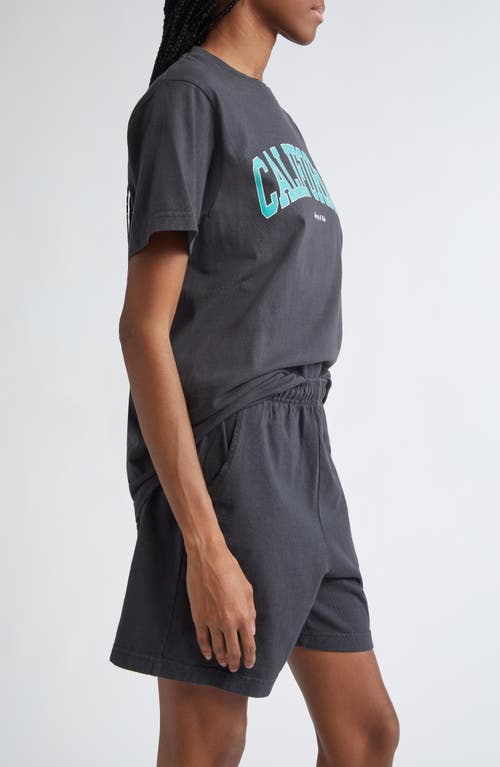 Sporty And Rich Sporty & Rich California Cotton Graphic T-shirt In Faded Black