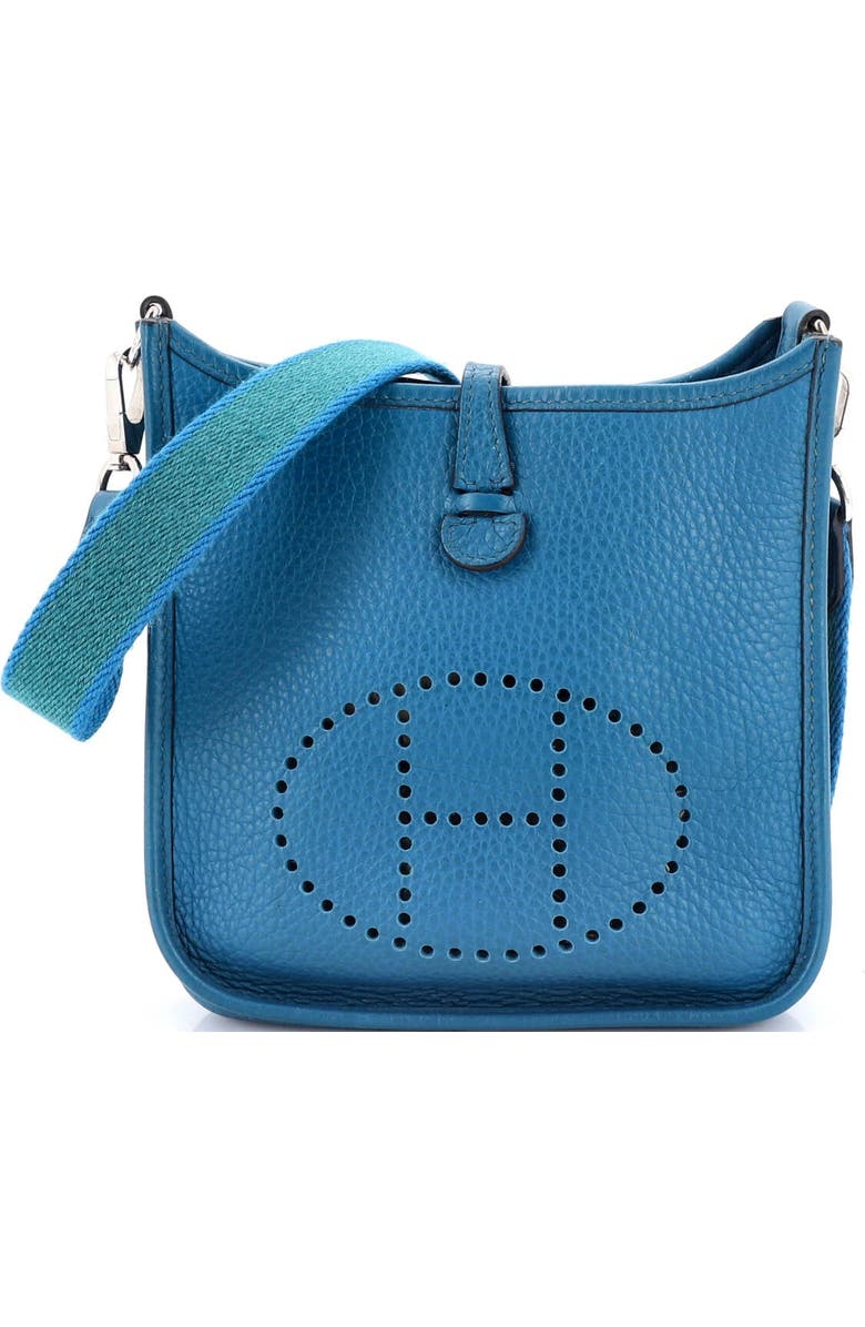 Pre-Owned Hermes Evelyne Bag Gen III Clemence TPM, Main, color, Bleu Izmir