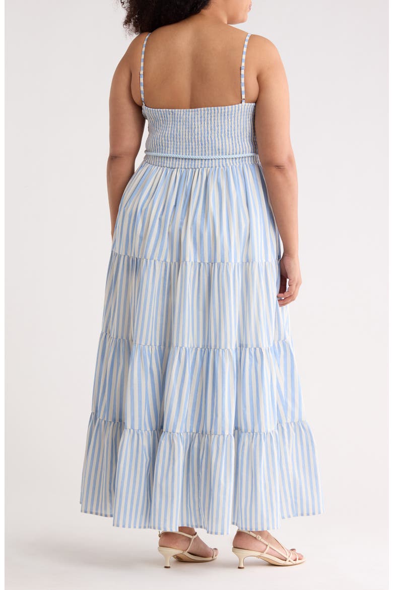 Striped Cotton Maxi Sundress, Alternate, color, BLUE/ NATURAL
