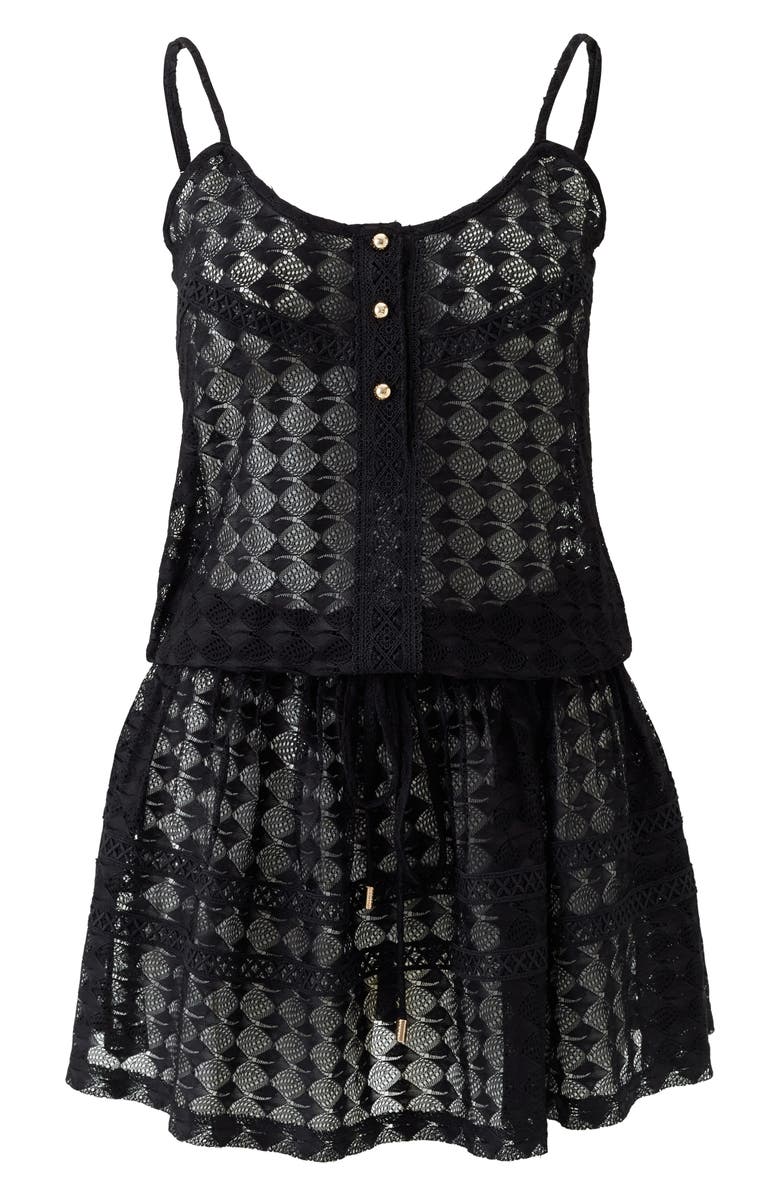 Melissa Odabash Bailey Sheer Cover-Up Sundress, Alternate, color, Black