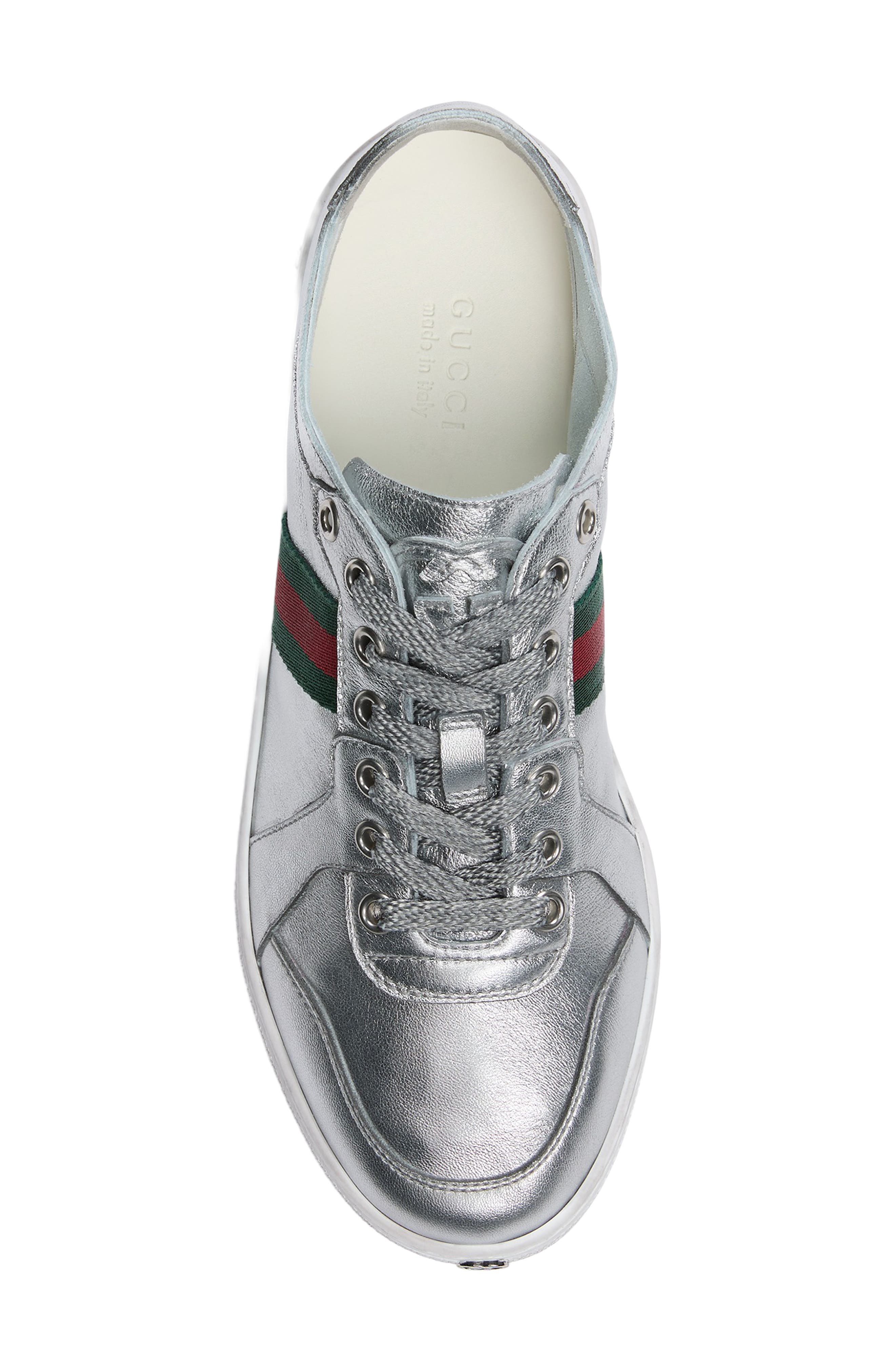 Gucci Coda Low Top Sneaker, Alternate, color, Silver Metallic