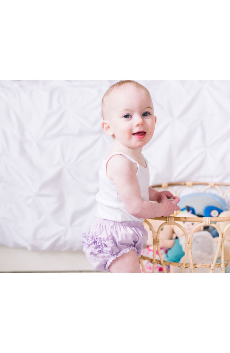 City Threads USA-Made Baby Girls Soft Cotton Ruffle Diaper Cover, Alternate, color, Black