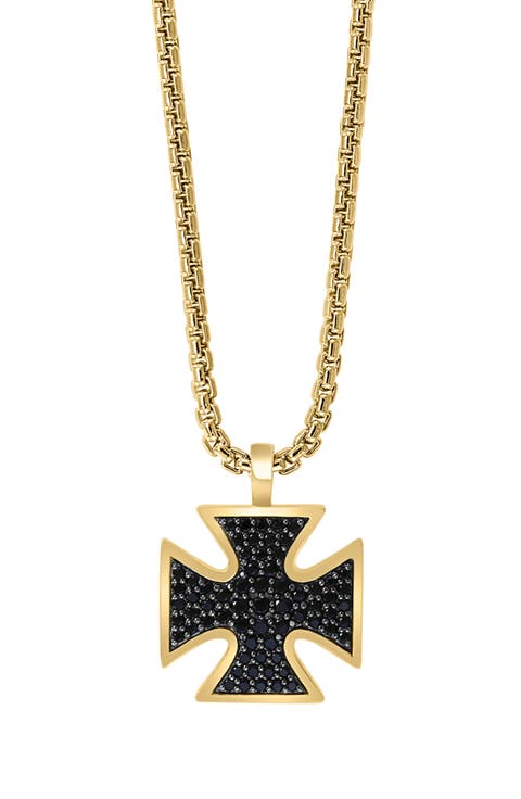 Men's Black Spinel Pendant Necklace