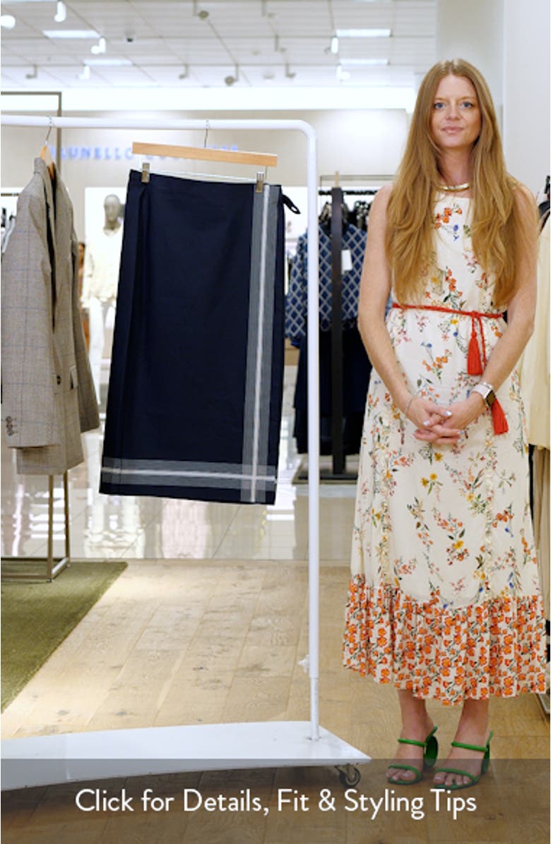 Stripe Trim Wrap Skirt, sales video thumbnail