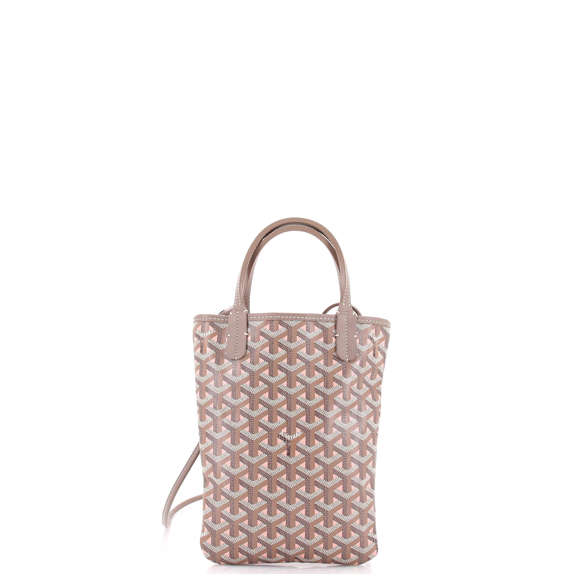 Pre-Owned Goyard Poitiers Tote Claire Voie Coated Canvas Mini, Main, color, Pink