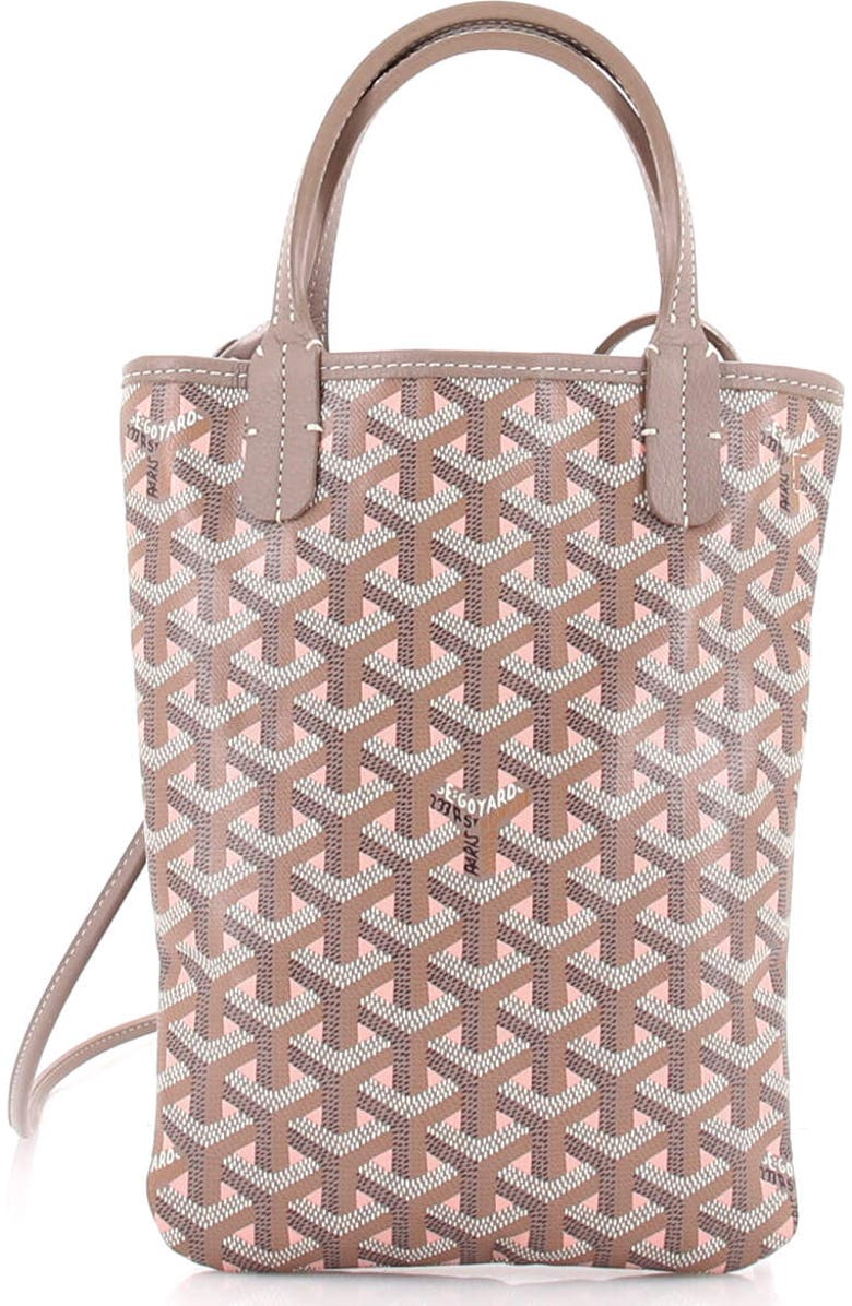 Pre-Owned Goyard Poitiers Tote Claire Voie Coated Canvas Mini, Main, color, Pink